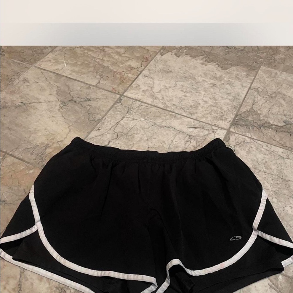 Champion Black Women's Athletic Shorts with White Trim